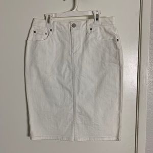 White jean skirt